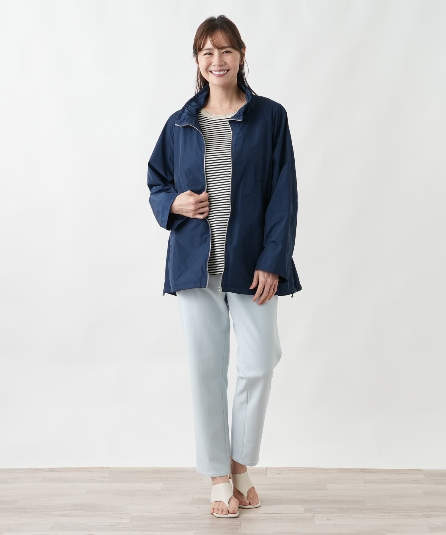 Leilian PLUS HOUSE ジャケット【Leilian WHITE LABEL】 レリアン プラスハウス ジャケット・アウター テーラードジャケット・ブレザー ブルー ホワイト