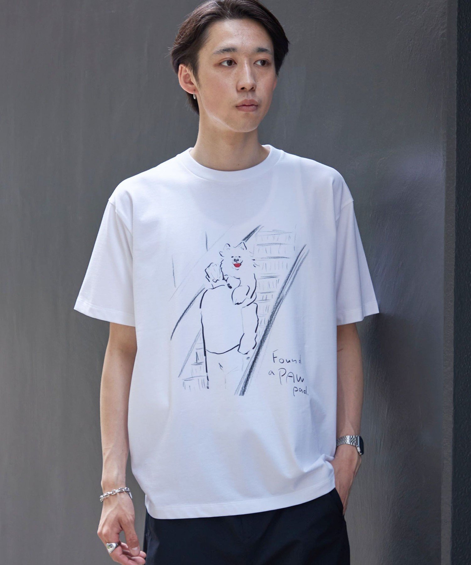 MEN 【City Ambient Products別注】佐伯 ゆう子: アート Tシャツ シップス トップス カットソー・Tシャツ ホワイト