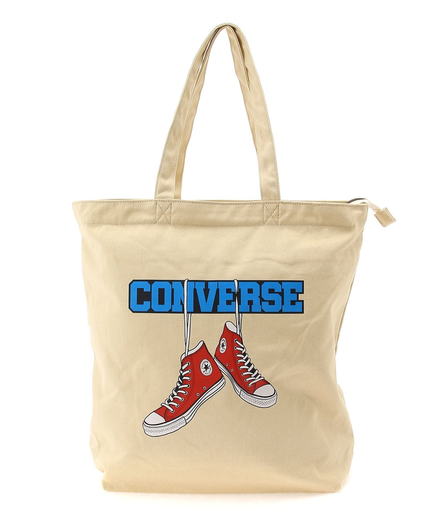 コンバース 帆布・キャンバスバッグ レディース CONVERSE CONVERSE/(U)CV CANVAS HANGING SHOES LOGO PRINT ハンドサイン バッグ トートバッグ ベージュ ブラック