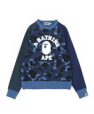 A BATHING APE COLOR CAMO COLLEGE CREWNECK ア ベイシング エイプ トップス スウェット・トレーナー ネイビー パープル レッド【送料..