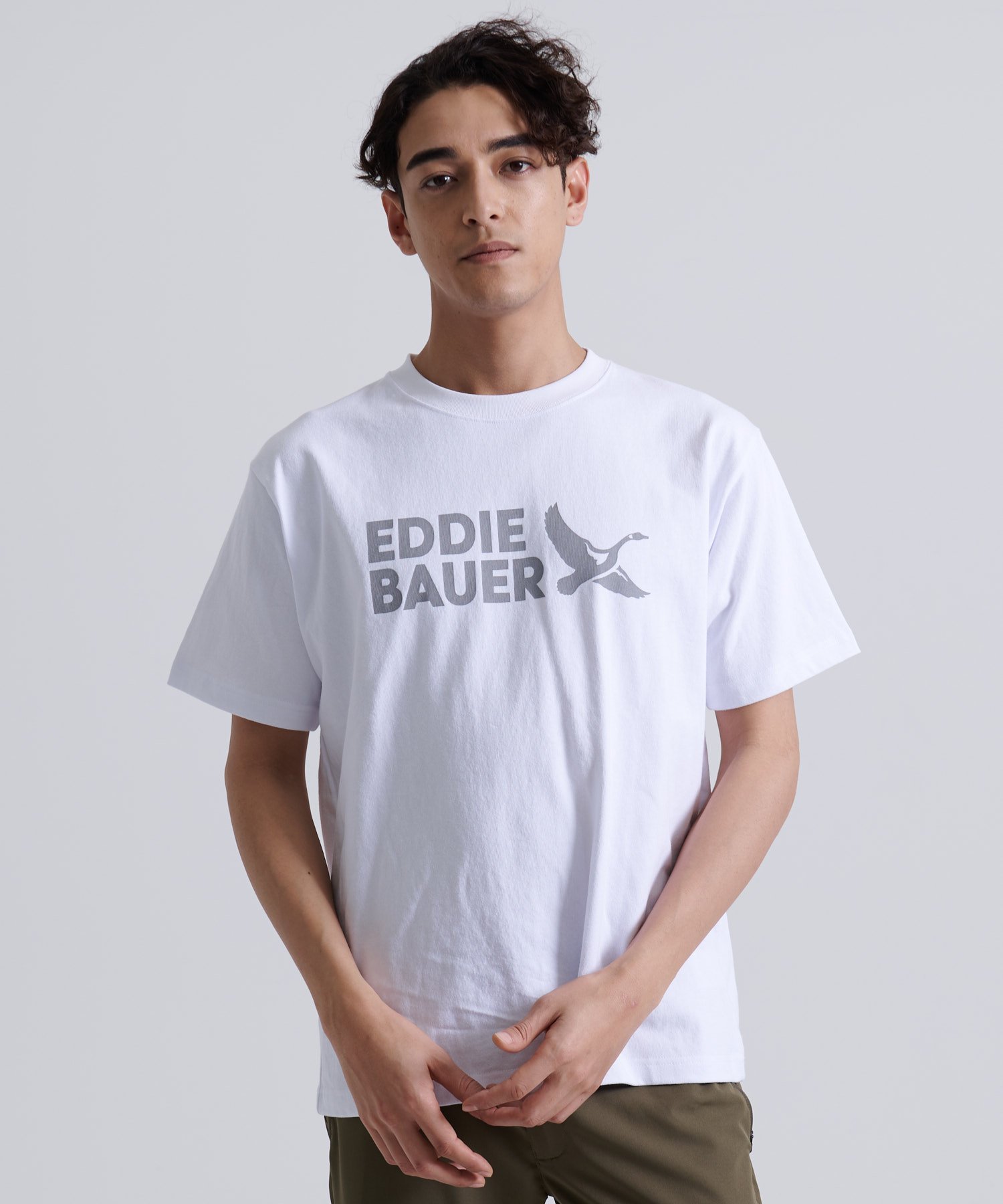 Eddie Bauer ロゴ 半袖Tシャツ/EB LOGO SS TEE エディーバウアー トップス カットソー Tシャツ ホワイト ブラック ブルー【送料無料】