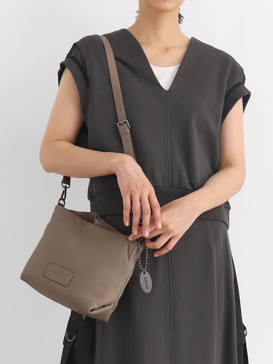 【SALE／37%OFF】CLOVE エコレザーショルダーバッグ ラシュッド バッグ ハンドバッグ ブラック グレー..