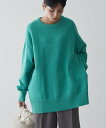 【SALE/34%OFF】AMERICAN HOLIC サイドポケットロングニットプルオーバー アメリカン ホリック トップス ニット グリーン ブラウン ブラ...