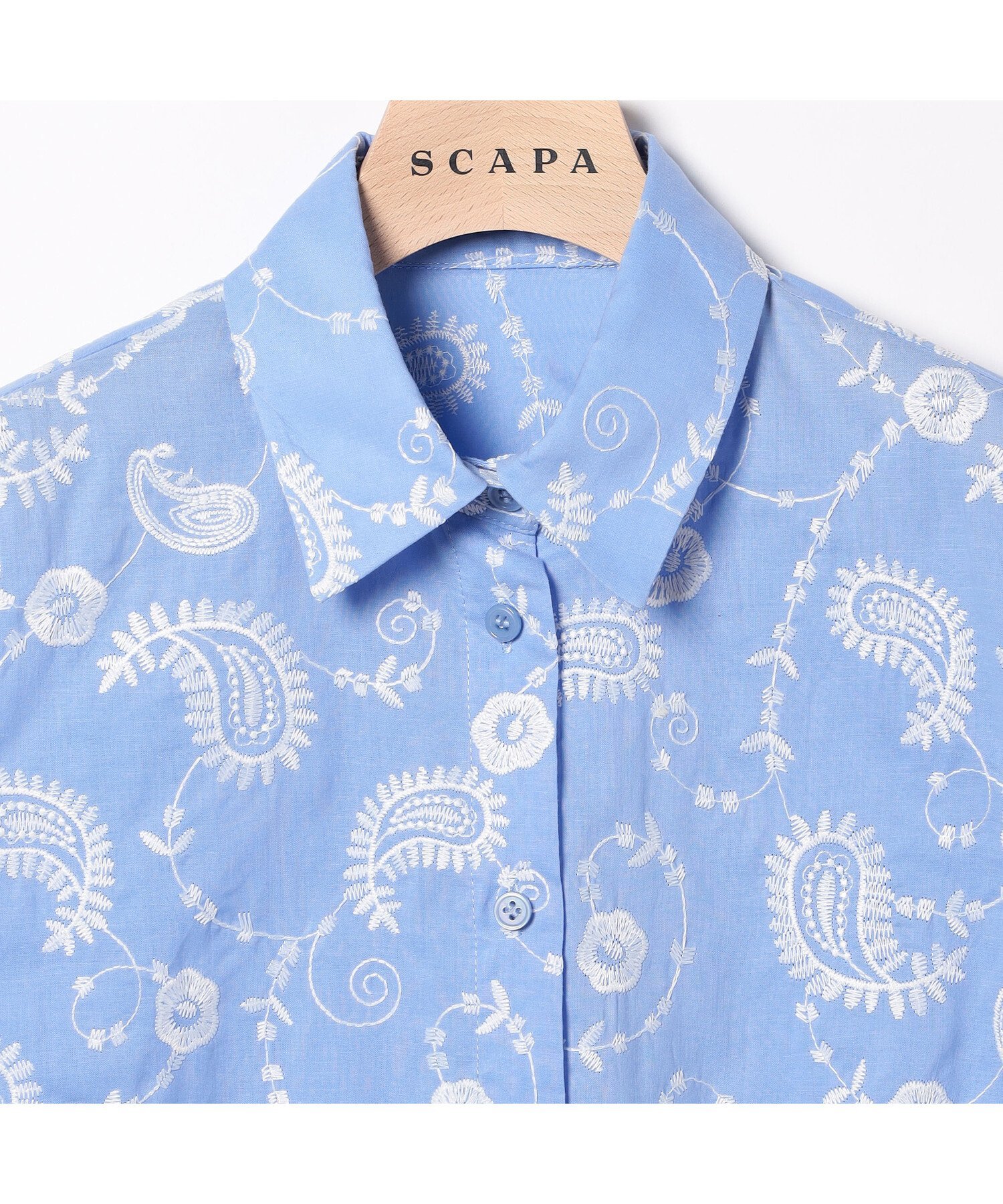 SCAPA エンブロペーズリーブラウス スキャパ トップス シャツ・ブラウス