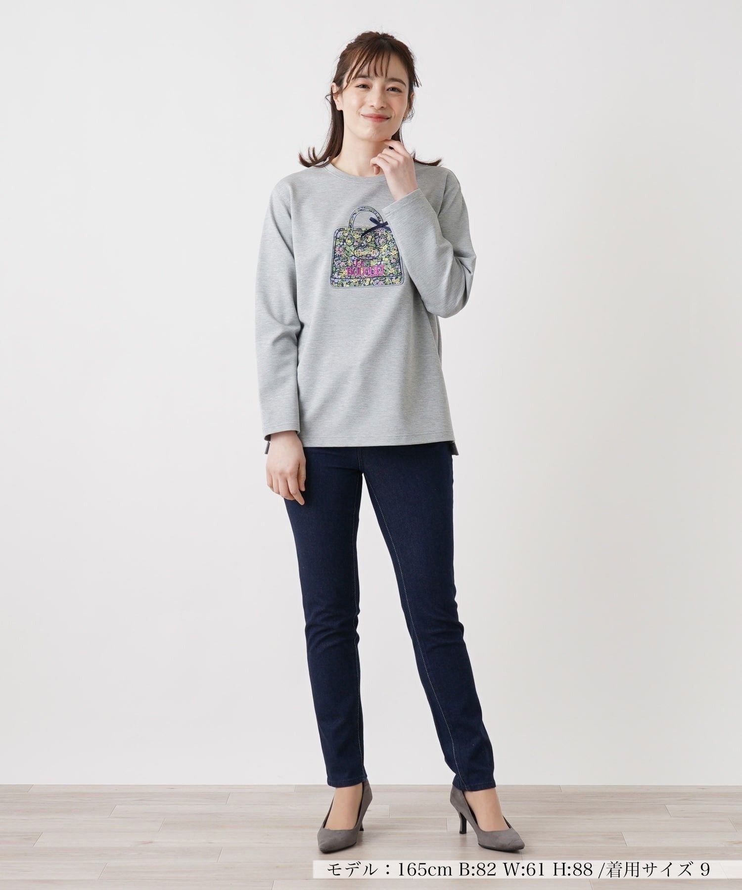 Leilian ハイウエストスキニーパンツ レリアン パンツ ジーンズ・デニムパンツ ネイビー