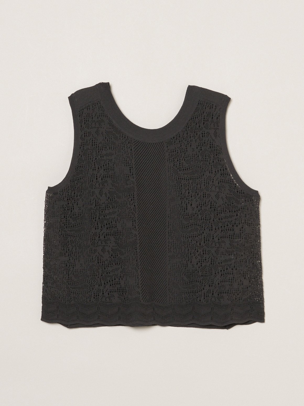 three dots Panama lace 2way tank スリードッツ トップス ノースリーブ・タンクトップ ブラック ベージュ ホワイト ピンク