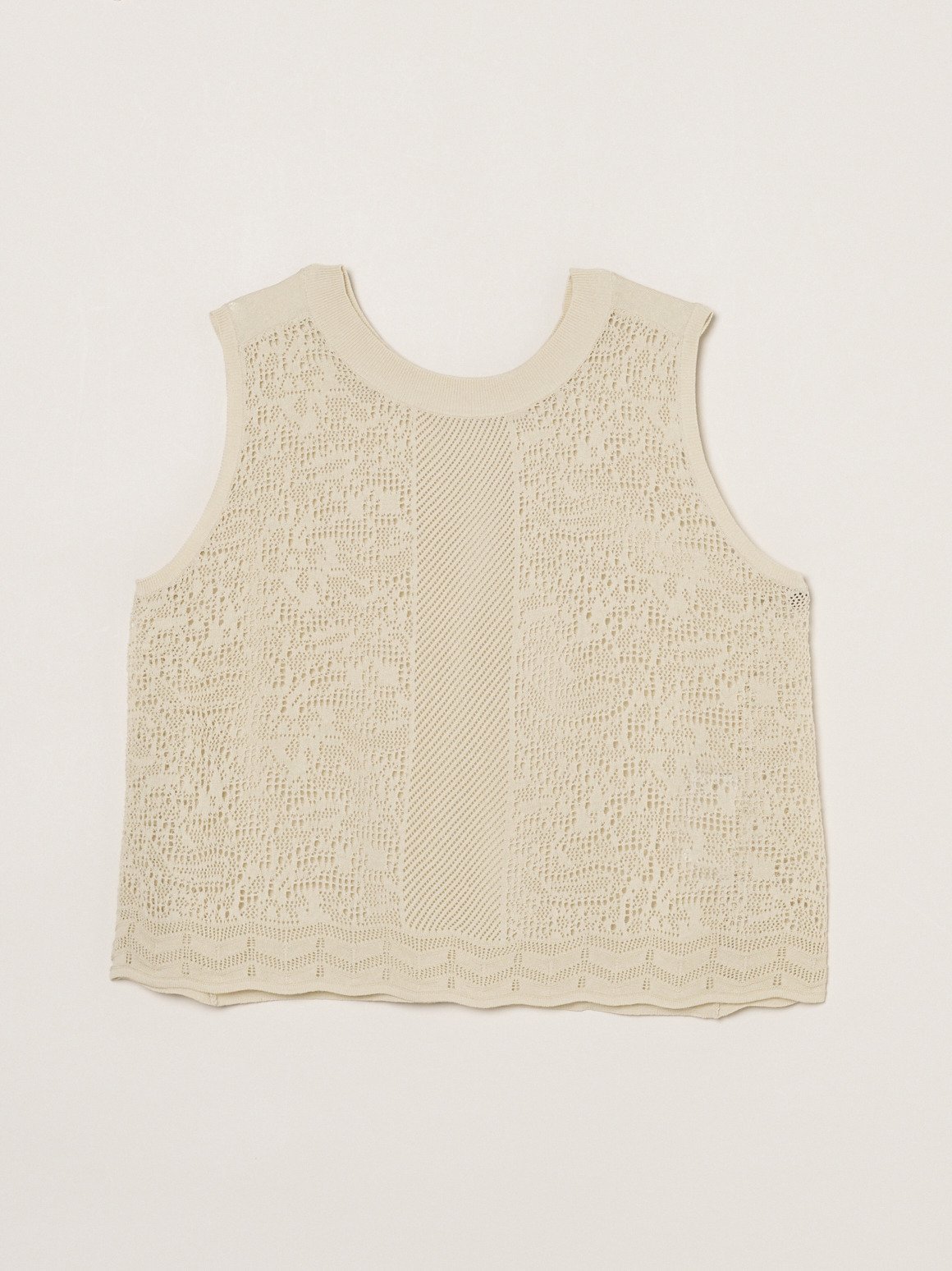 three dots Panama lace 2way tank スリードッツ トップス ノースリーブ・タンクトップ ブラック ベージュ ホワイト ピンク