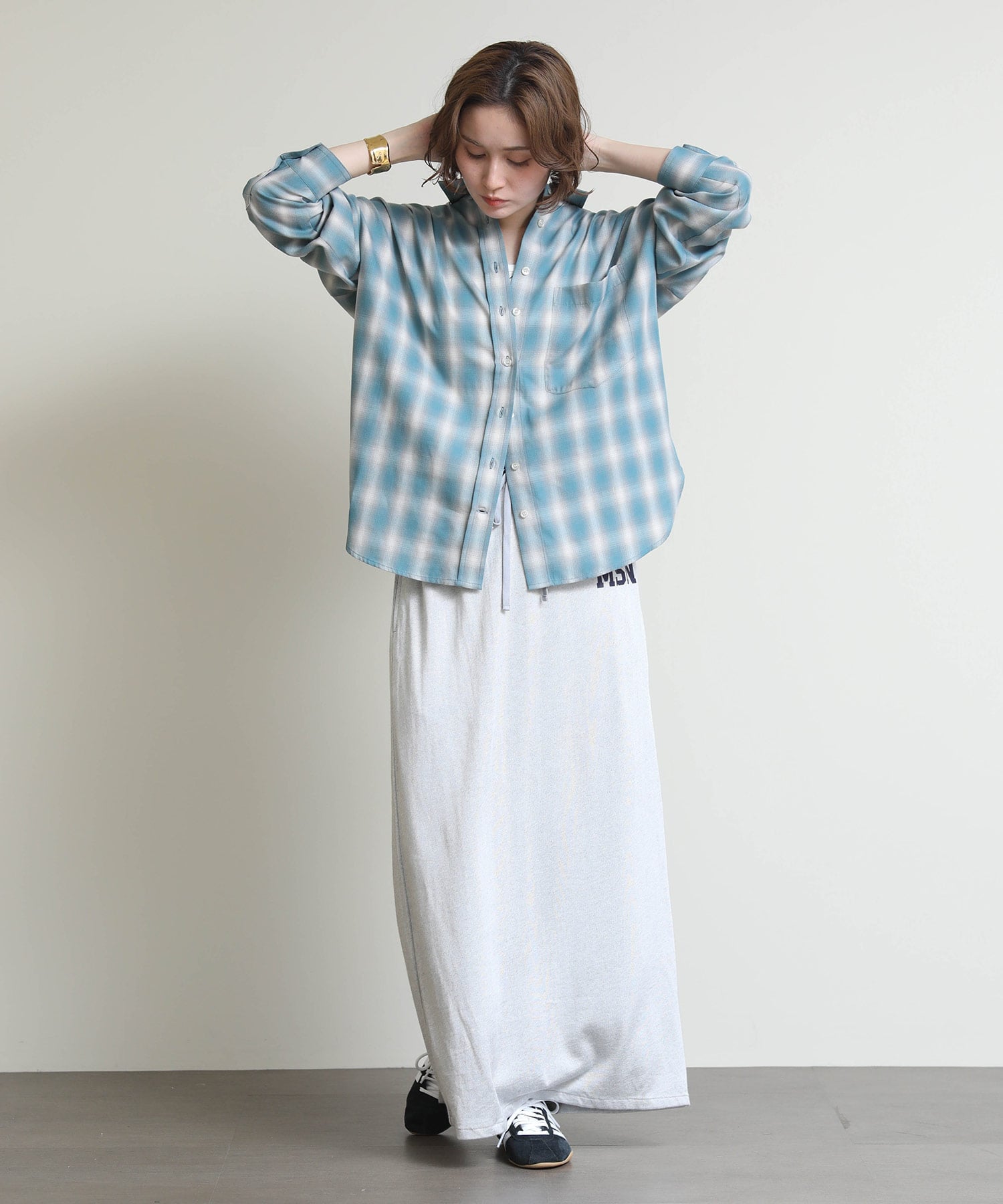 Gready Brilliant/(W)オンブレチェックシャツ グレディブリリアン トップス シャツ・ブラウス グリーン レッド