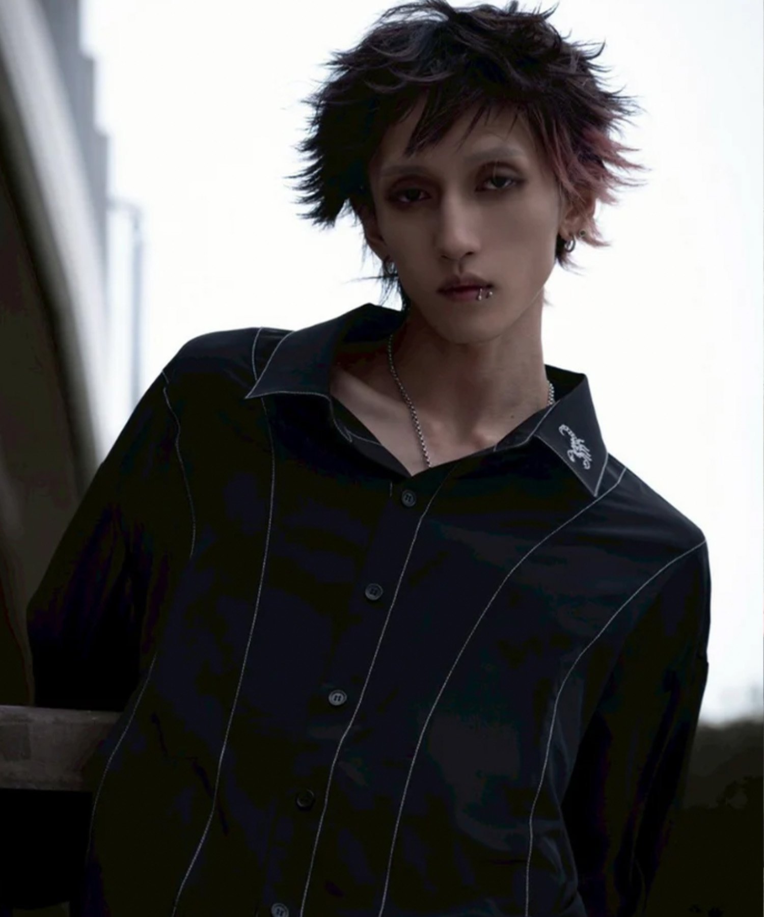 LHP gibous/ギボス/Sheer Stitch Scorpion Shirt エルエイチピー トップス シャツ・ブラウス ブラック