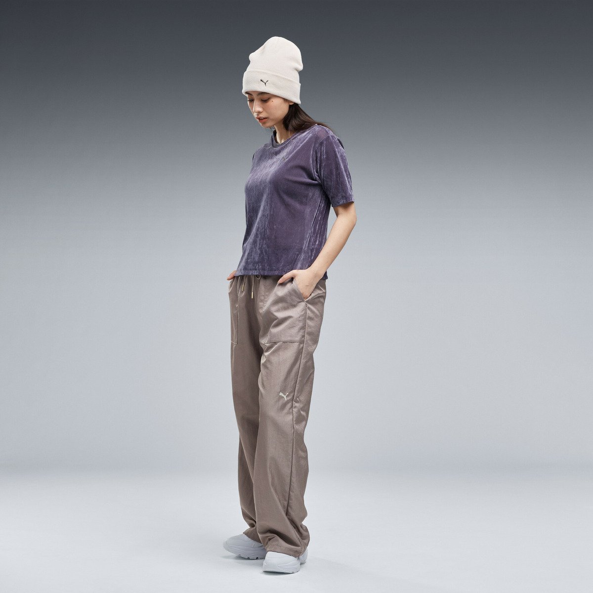 ウィメンズ ESS エレベーテッド ベロア メッシュ 半袖 Tシャツ ESS ELEVATED VELOUR SS TEE プーマ トップス カットソー・Tシャツ