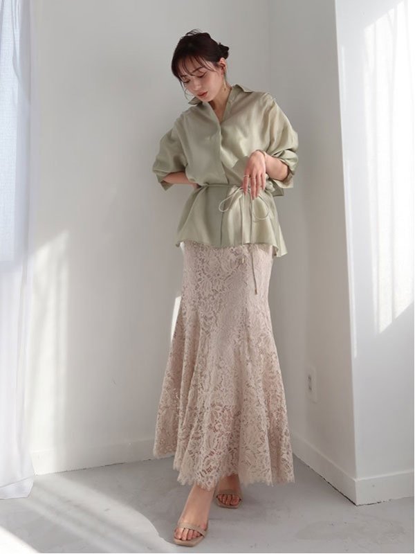 anuans 1周年レースマーメイドスカート アニュアンス スカート ロング・マキシスカート ベージュ【送料無料】のサムネイル