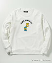 1PIU1UGUALE3 RELAX 1PIU RELAX The Simpsonsバートシンプソンクルーネック シフォン トップス スウェット・トレーナー ホワイト ブラック【送料無料】