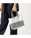 Rouge vif la cle 【MOON BIRD/ムーンバード】手編みのメルカドバッグ/TANPIN S/手 ルージュ・ヴィフ ラクレ バッグ トートバッグ ホワイト【送料無料】