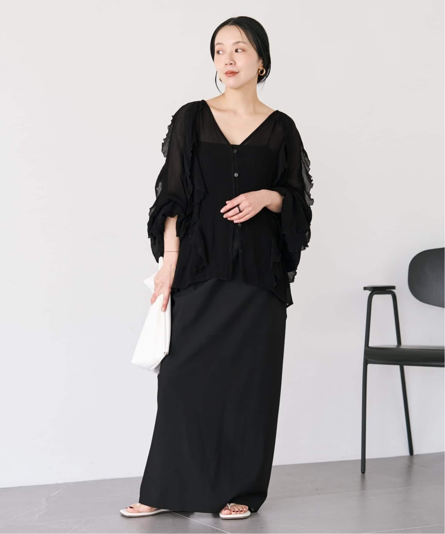 plage 《追加》R'IAM FURILL FURILL ブラウス 2 プラージュ トップス シャツ・ブラウス ブラック ホワイト
