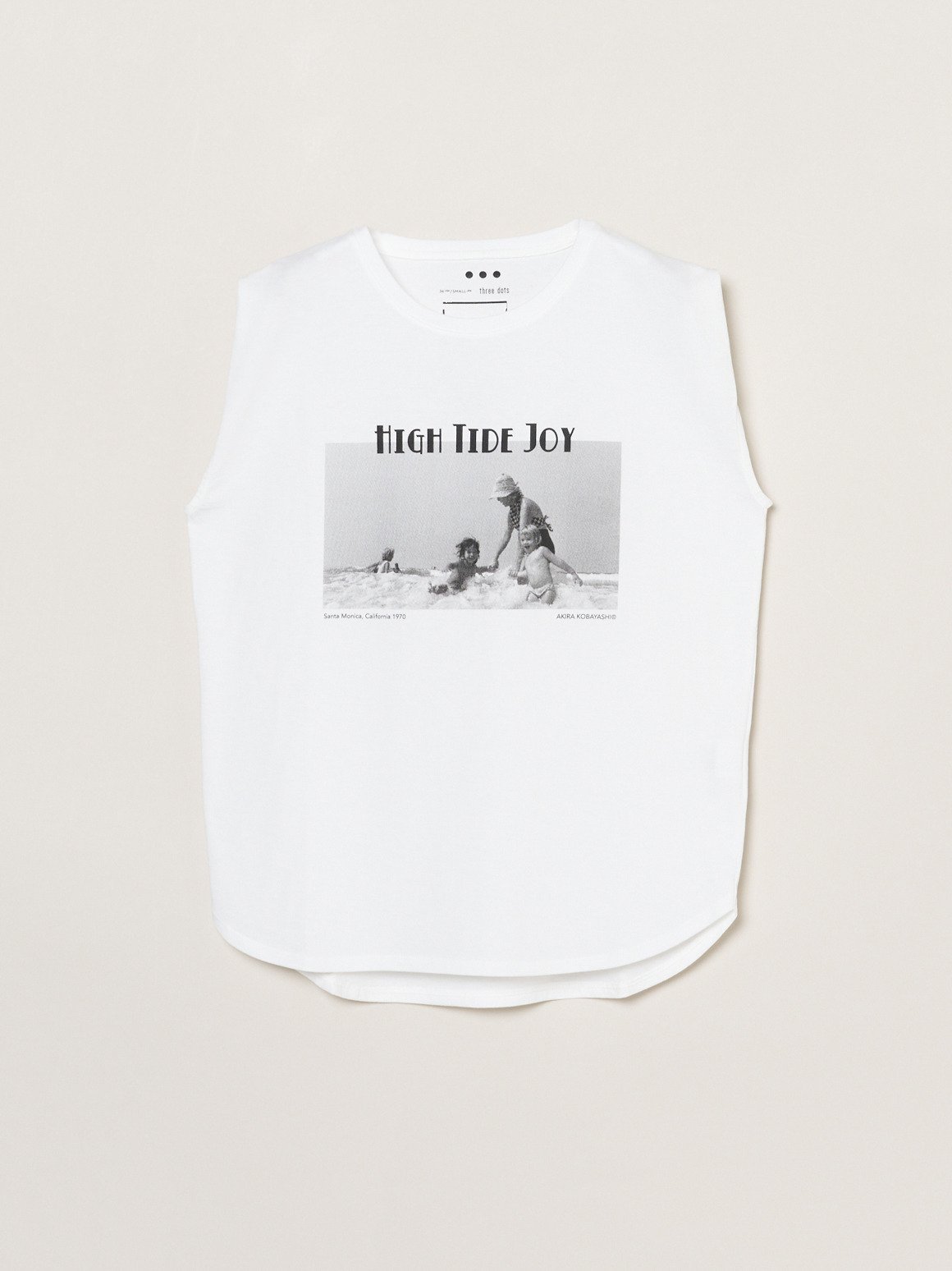three dots Grapihc tee tank スリードッツ トップス ノースリーブ・タンクトップ ブラック