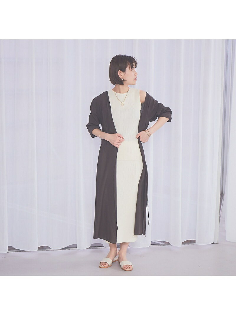 Rouge vif la cle キュプラカシュクールガウン★ ルージュ・ヴィフ ラクレ トップス カーディガン ブラウン ベージュ【送料無料】