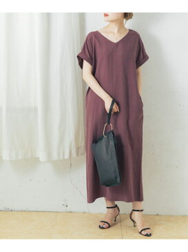 ROSSO 【WEB限定】リネン混コクーンワンピース アーバンリサーチロッソ ワンピース ワンピースその他 グレー ベージュ【送料無料】