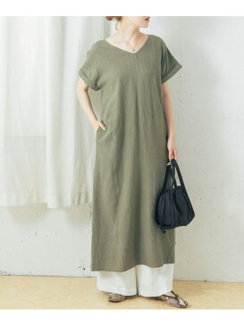 ROSSO 【WEB限定】リネン混コクーンワンピース アーバンリサーチロッソ ワンピース ワンピースその他 グレー ベージュ【送料無料】