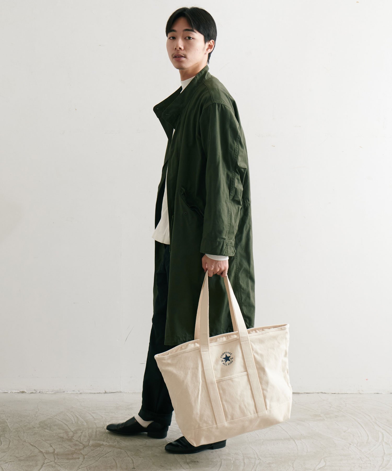 コンバース 帆布・キャンバスバッグ レディース CONVERSE CONVERSE/(U)CV CANVAS L TOTE BAG ハンドサイン バッグ トートバッグ ホワイト ネイビー ブラック【送料無料】