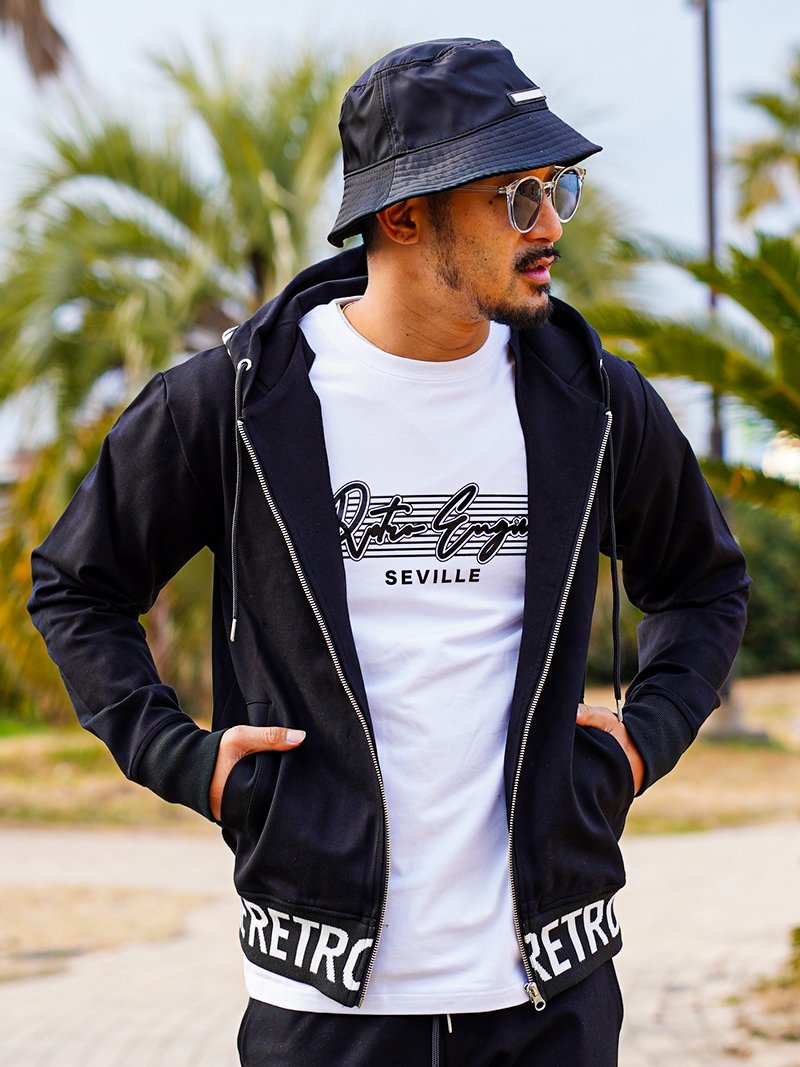 Retro Engine Retro Engine/(M)RTEG J.F Logo PK アダムスジャグラー トップス パーカー・フーディー ..