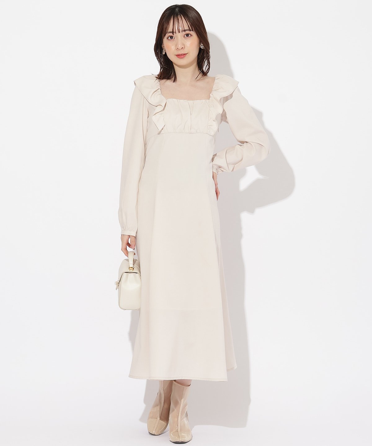 【SALE/50%OFF】WILLSELECTION バックスピンドルワンピース ウィルセレクション ワンピース・ドレス その他のワンピース・ドレス グリーン ブラック ベージュ【送料無料】