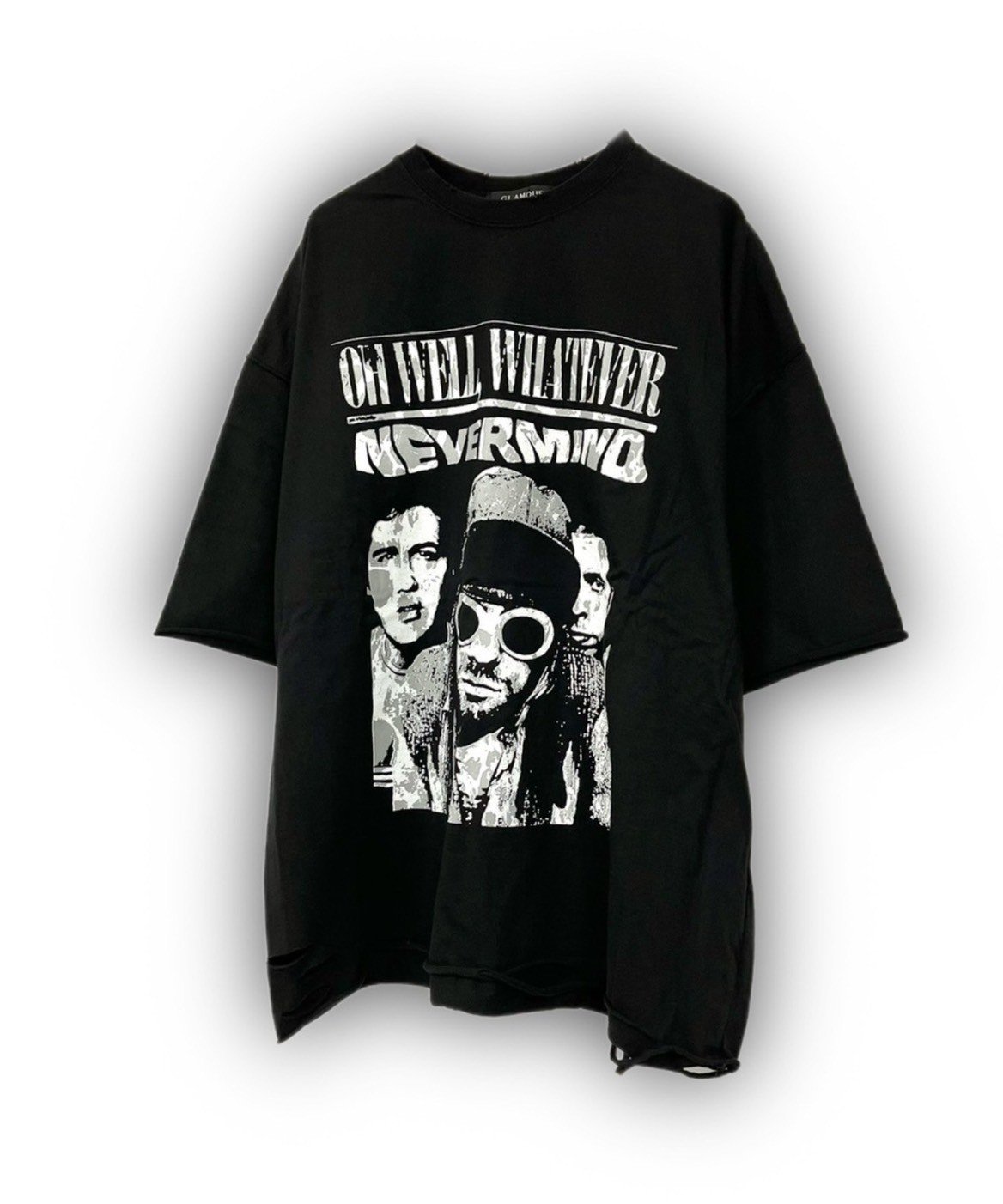 XU 【XU】print damage tee ネバーマインドザエックスユー／チカシツプラス トップス カットソー・Tシャツ ブラック ホワイト
