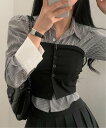【SALE/20%OFF】HALEY PESCA HALEY PESCA/(W)HALEY PESCA/バイカラー ストライプクロップドシャツ チェルカ トップ...