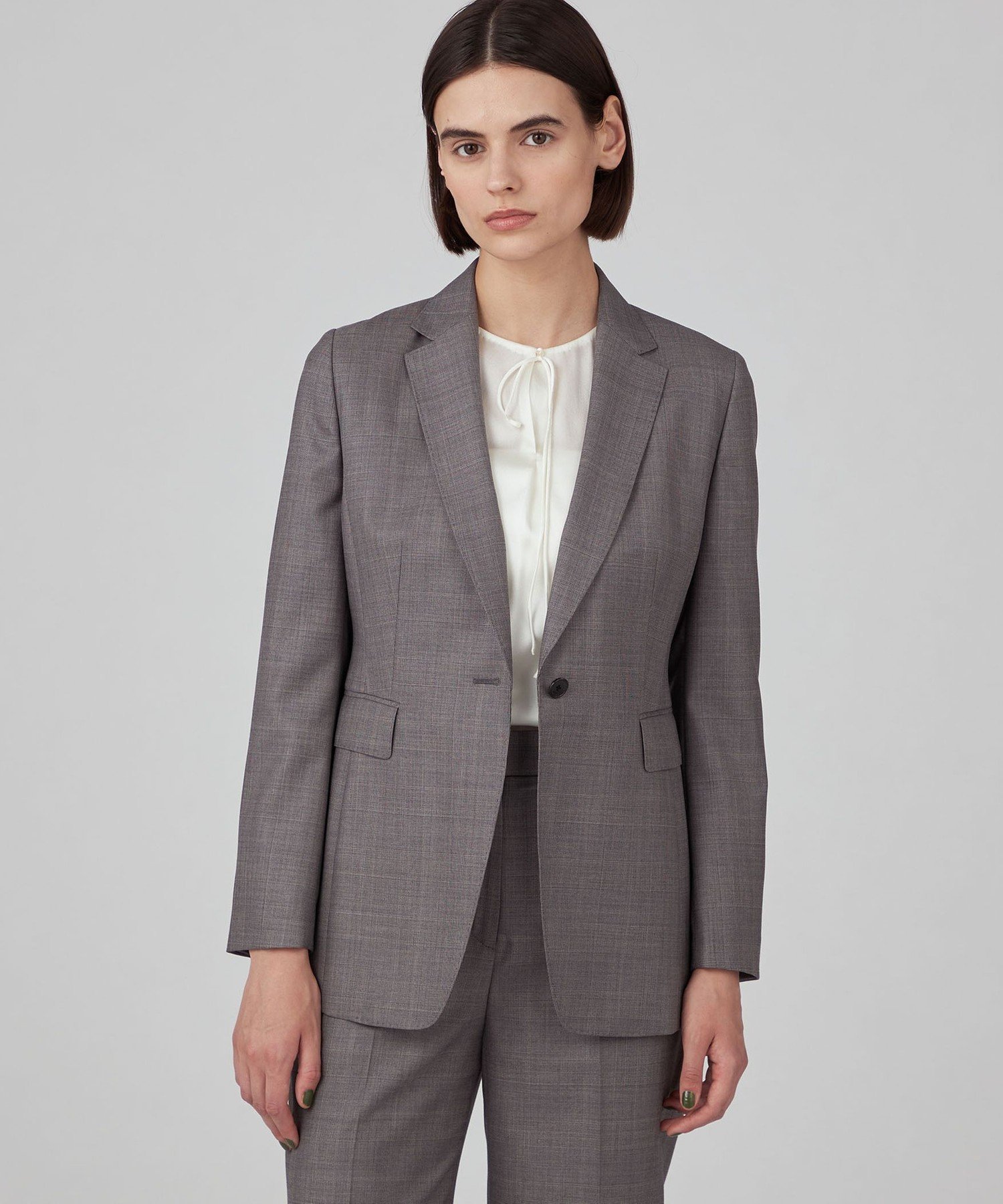 【SALE／40%OFF】TOMORROWLAND collection TASMANIAN GLEN CHECK ノッチドカラージャケット トゥモローランド ジャケット・アウター テーラードジャケット・ブレザー グレー【送料無料】