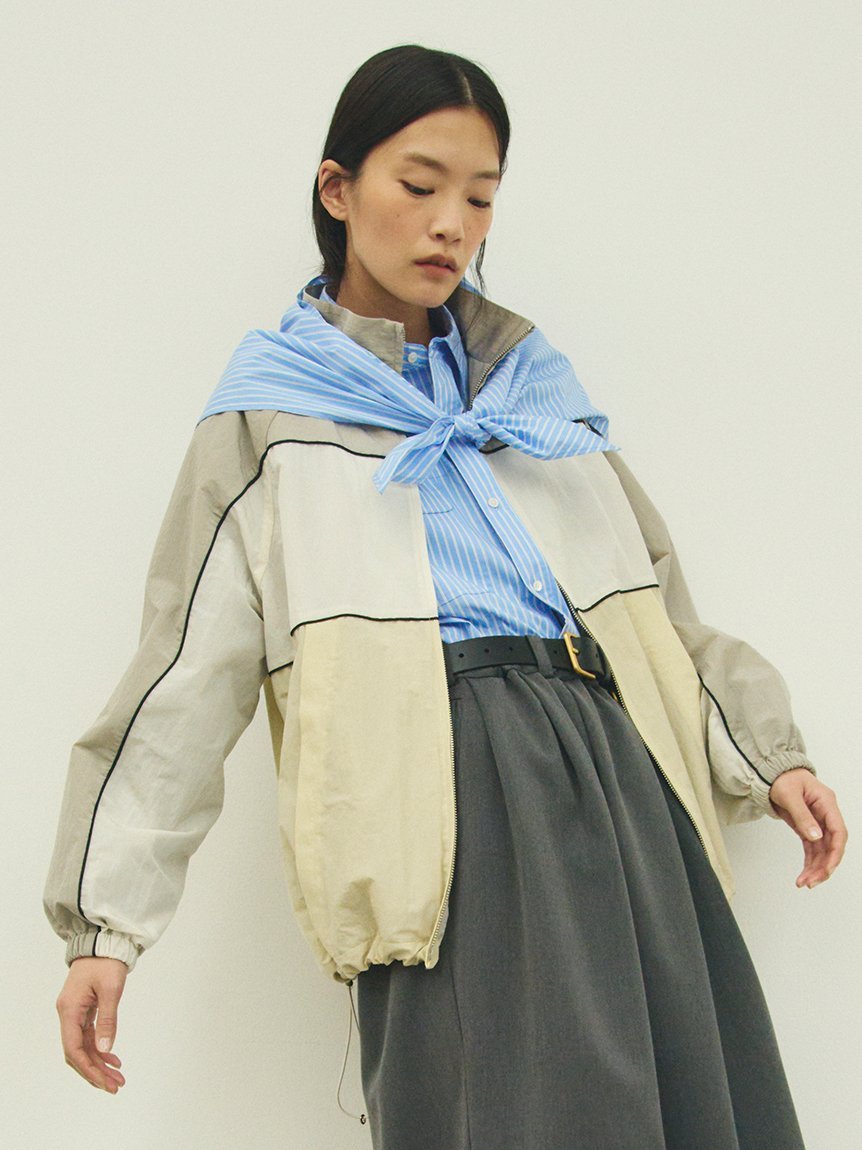 【SALE／50%OFF】Mila Owen ナイロントラックジャケット ミラオーウェン ジャケット・アウター その他のジャケット・アウター ベージュ ブラック【送料無料】 stylife-15520633 Rakuten Fashion サンプル画像3