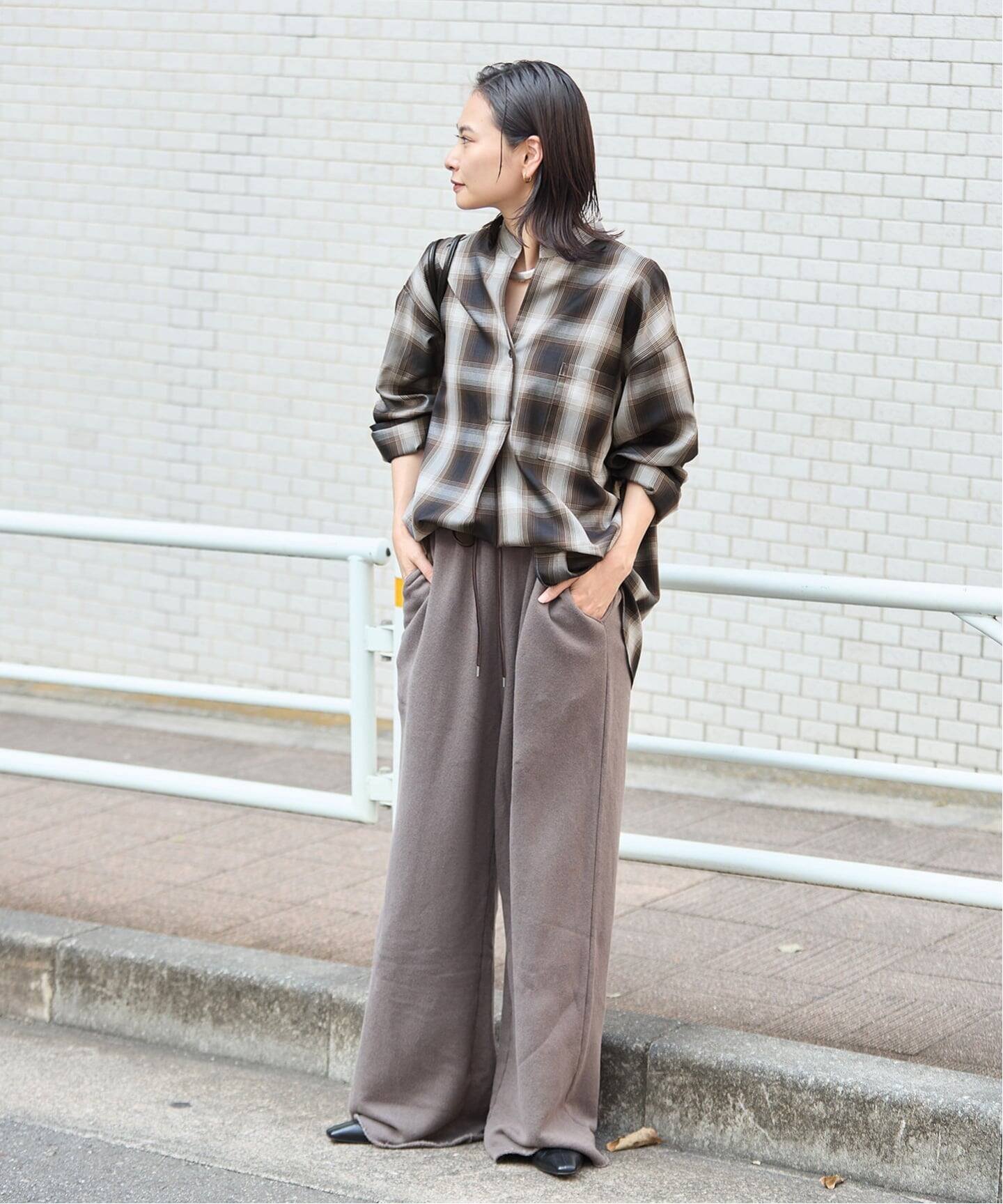 JOURNAL STANDARD 《予約》STANDPULL STRAIGHT SLEEVE ジャーナル スタンダード トップス シャツ・ブラウス ブラウン ネイビー