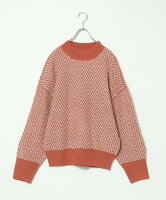VENCE share style ジャガード柄モックネックニット ヴァンス エクスチェンジ トップス その他のトップス ホワイト ブラック
