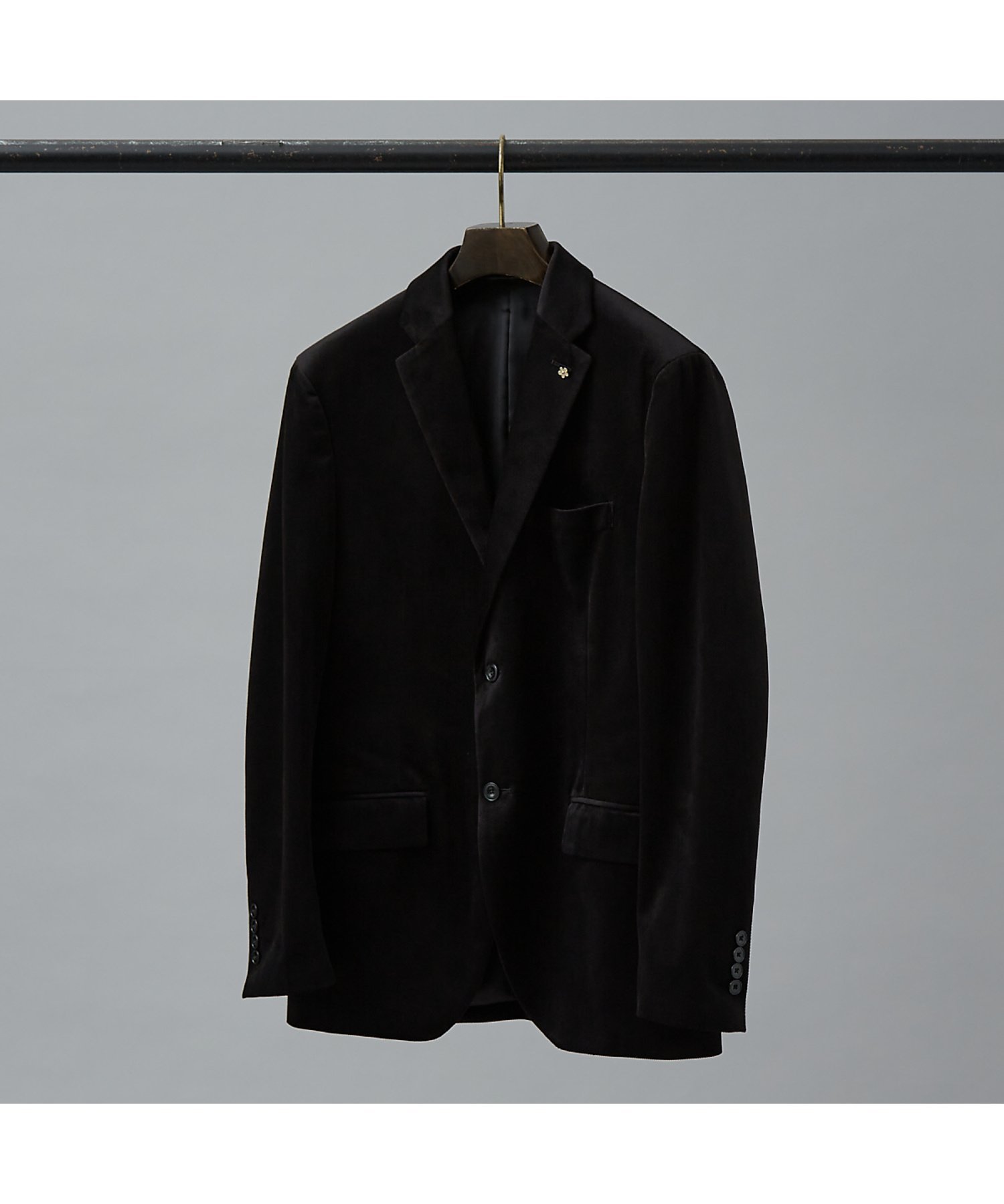 ABAHOUSE LASTWORD 【セットアップ対応/FLEX JACKET】ベロア ツイル & コールプリント アバハウス ジャケット・アウター テーラードジャケット・ブレザー ブラウン グレー ブラック【送料無料】