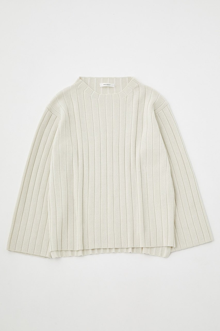 【SALE／50%OFF】MOUSSY BOTTLE SLEEVE RIB ニット マウジー トップス ニット ホワイト ブラックのサムネイル