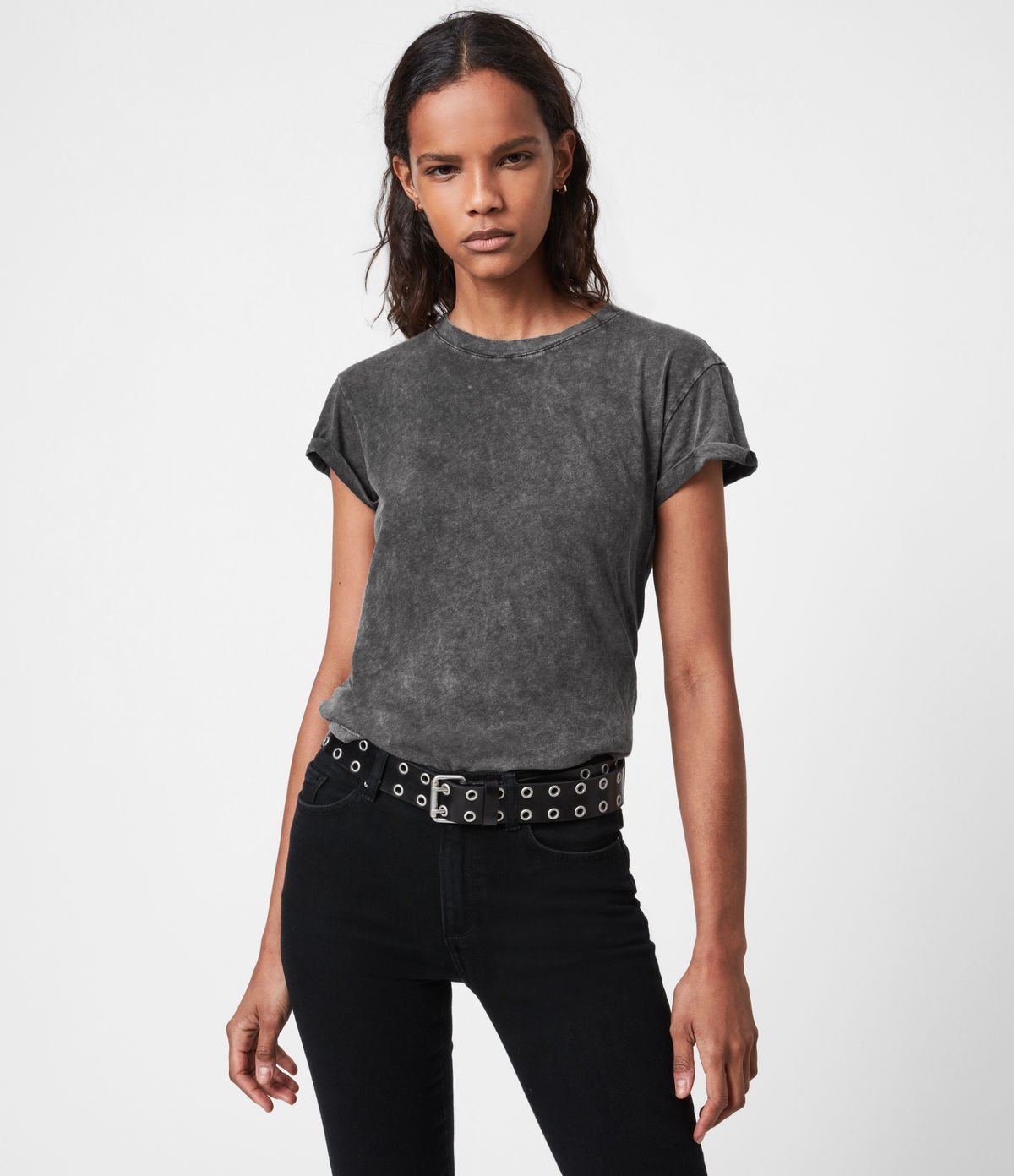 ALLSAINTS (W)ANNA TEE オールセインツ トップス カットソー・Tシャツ グレー