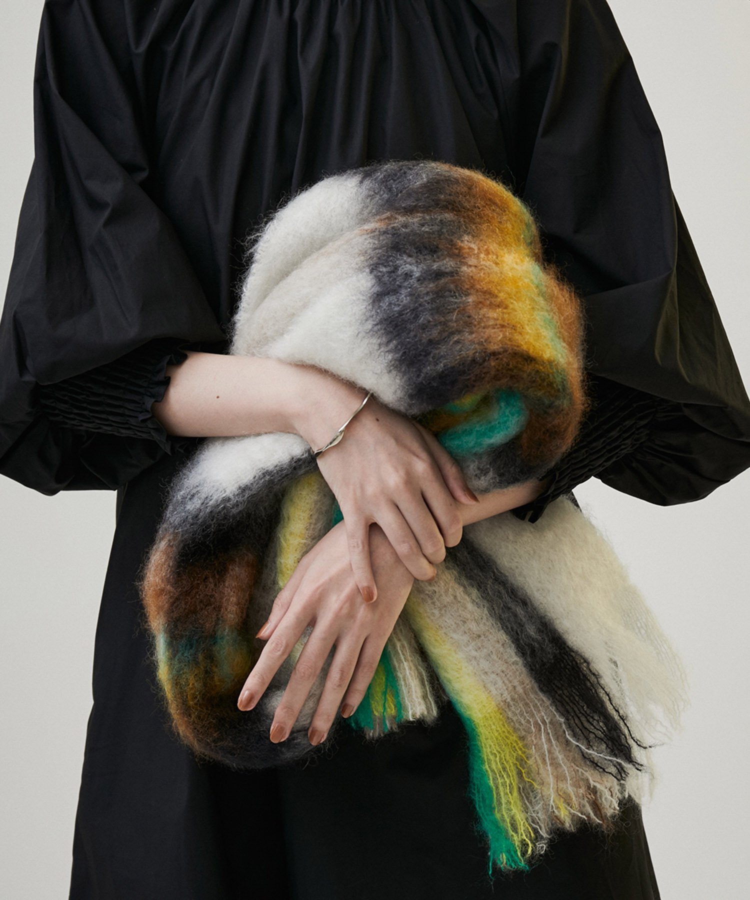 【SALE／40%OFF】SALON adam et rope' モヘアシャギーチェックストール サロン アダム エ ロペ ファッション雑貨 マフラー・ストール・ネックウォーマー オレンジ ホワイト パープル ブルー【送料無料】