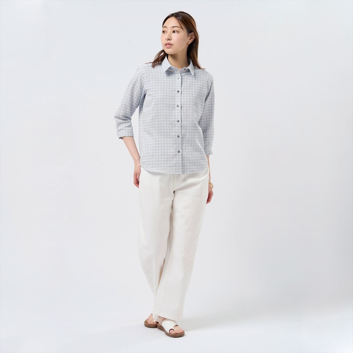 Pitta Re:) 【Pitta Re:)】 カジュアルシャツ ふわっとガーゼシャツ 七分袖 綿100% レディース BL02J112AB24R4G-38 トーキョーシャツ トップス シャツ・ブラウス グレー