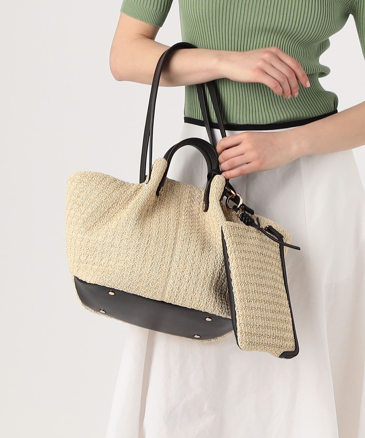 TOMORROWLAND GOODS Atelier TOMORROWLAND SHELL バッグ トゥモローランド バッグ かごバッグ ベージュ【送料無料】