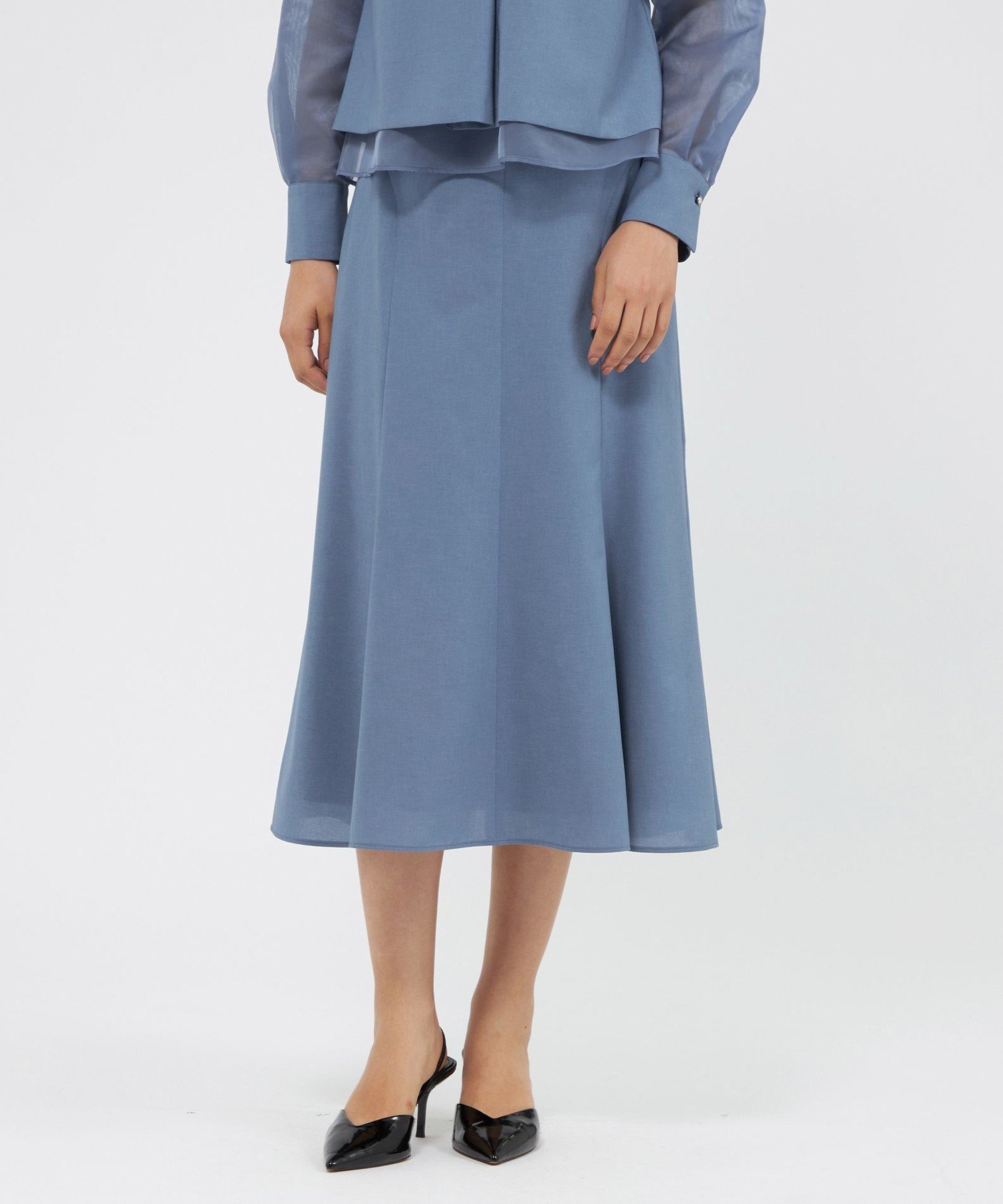 EPOCA ハイツイストクレープ セミフレアスカート エポカ スカート その他のスカート ブルー【送料無料】