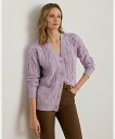 LAUREN RALPH LAUREN ポインテール ウールブレンド Vネック カーディガン ラルフローレン トップス カーディガン パープル【送料無料】