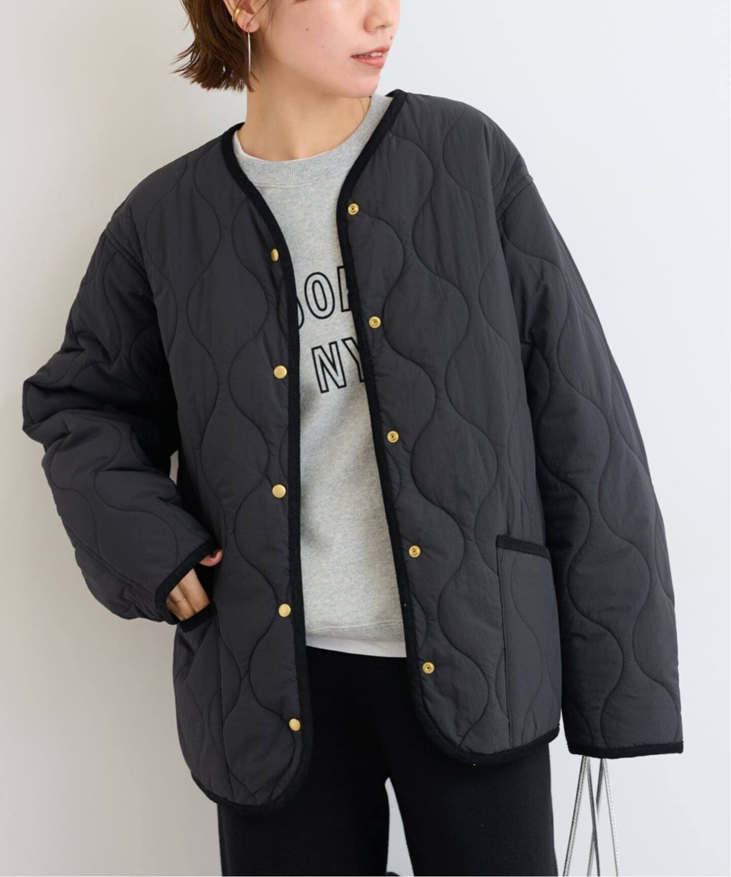 JOURNAL STANDARD relume 《追加予約2》コクーンキルティングブルゾン ジャーナル スタンダード レリューム ジャケット・アウター その他のジャケット・アウター ブラック【送料無料】のサムネイル