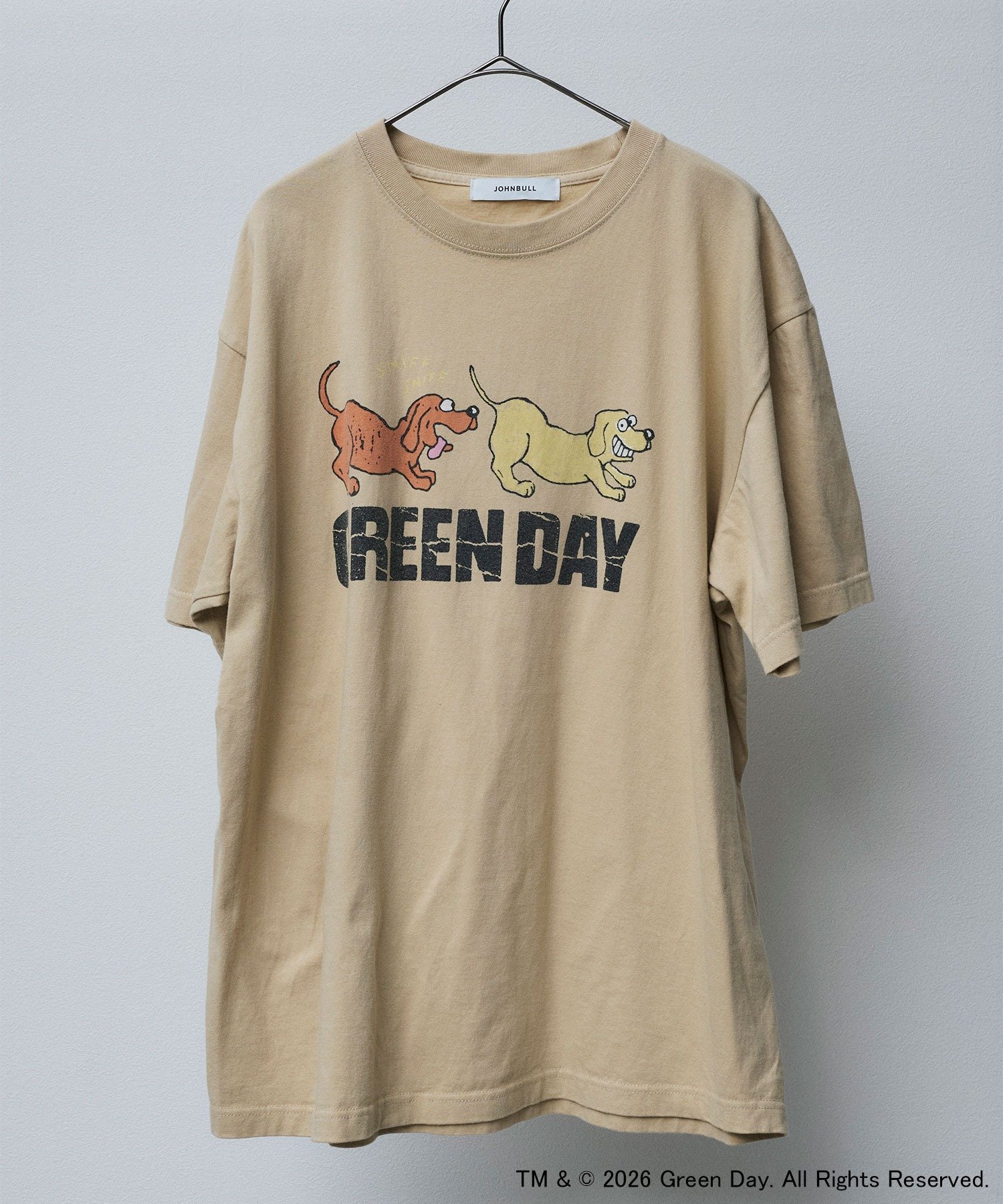 Johnbull Private labo アーティストTシャツ(GREEN DAY / DOG) ジョンブルプライベートラボ トップス カットソー・Tシャツ ベージュ ブラック ブラウン【送料無料】