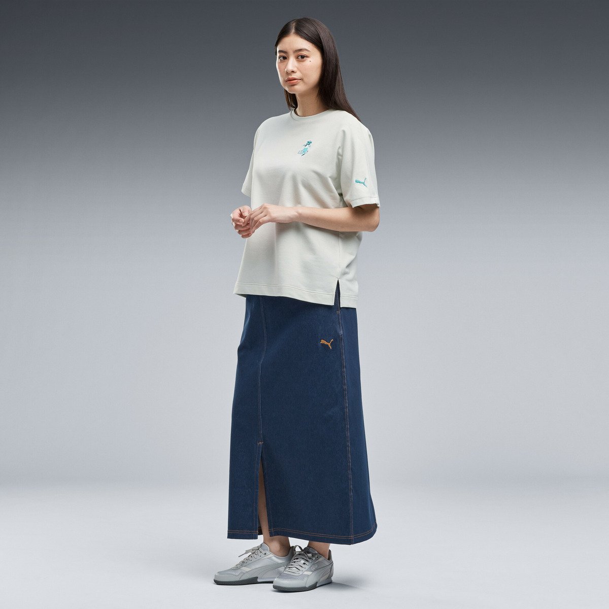 ウィメンズ ESS エレベーテッド MX ベビー TR 半袖 Tシャツ ESS ELEVATED MX TR SS TEE プーマ トップス カットソー・Tシャツ グリーン