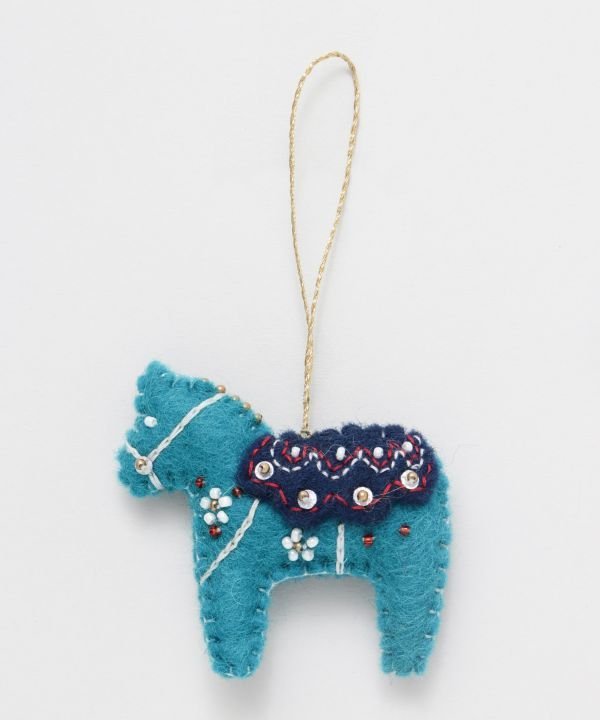 欧州航路 ビーズワークフェルトオーナメント アミナコレクション インテリア・生活雑貨 カーテン レッド