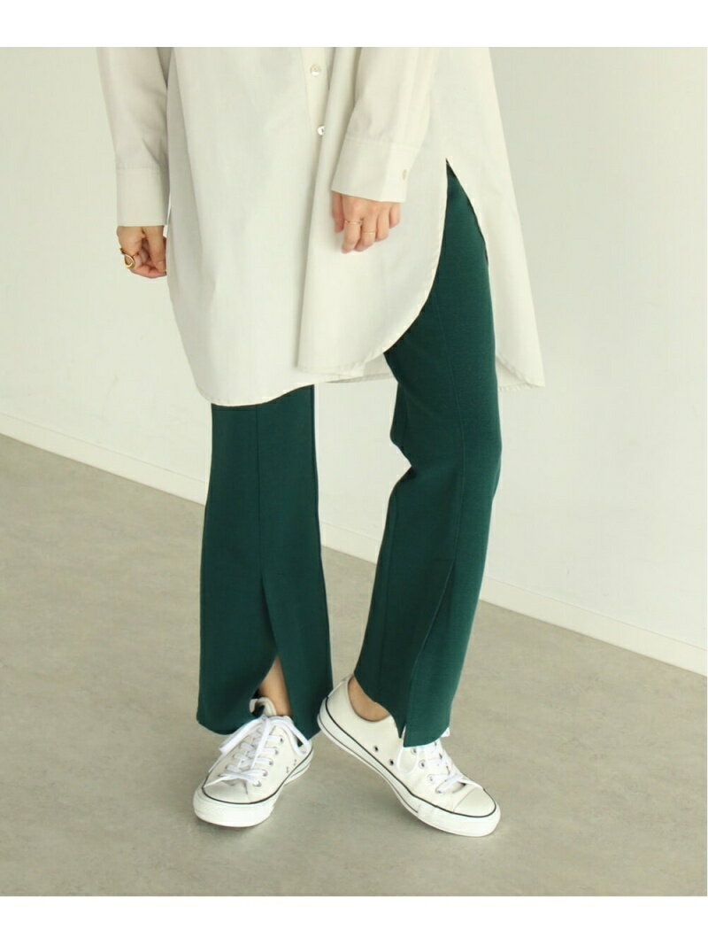 【SALE／30%OFF】Vin Vin/スリットヘムニットパンツ ヴァン パンツ その他のパンツ グリーン ブラック ベージュ【送料無料】
