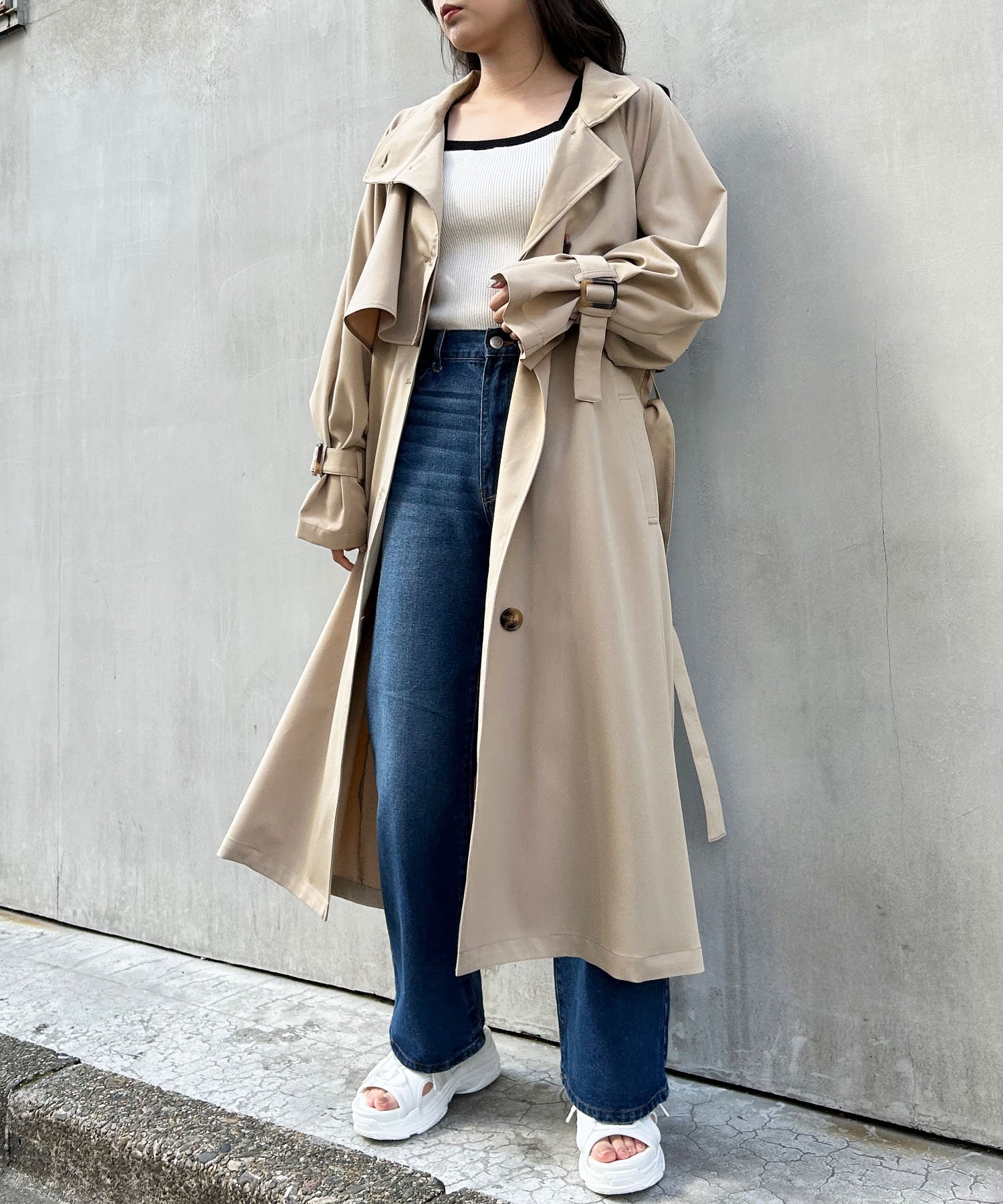 【SALE／10%OFF】INGNI スタンドカラートレンチCT イング ジャケット・アウター トレンチコート ベージュ【送料無料】のサムネイル