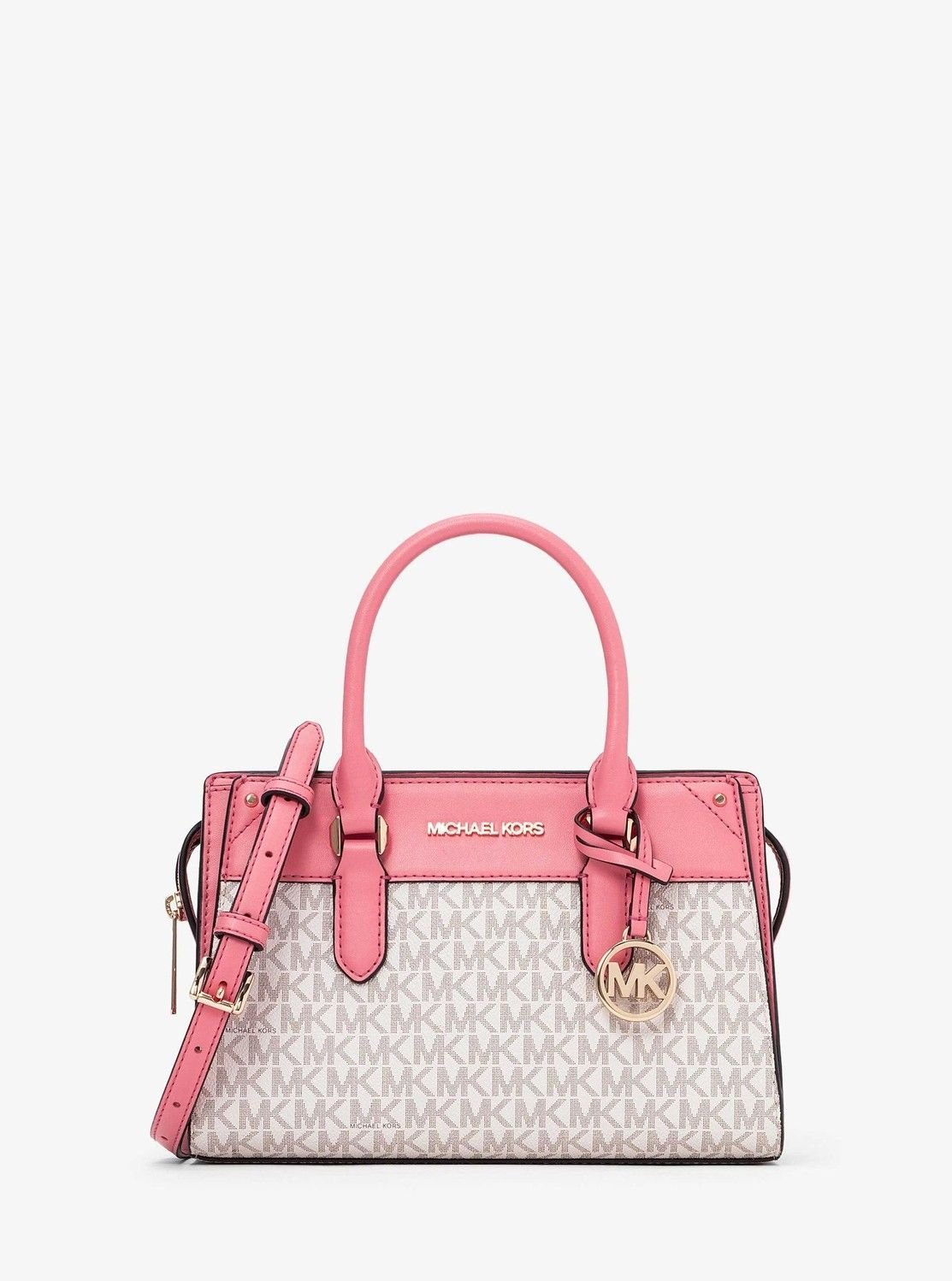 【SALE／80%OFF】MICHAEL KORS MIRREN サッチェル スモール - MKシグネチャー マイケル・コース バッグ ハンドバッグ ピンク【送料無料】