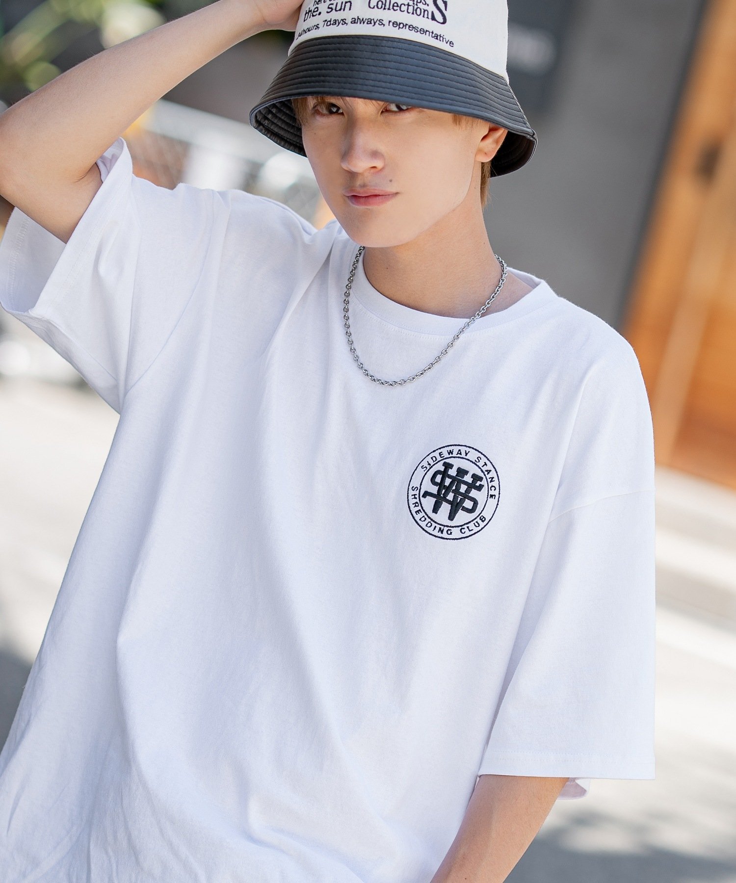 【SALE／25%OFF】SIDEWAY STANCE SIDEWAY STANCE サイドウェイスタンス 刺しゅう サークルロゴ 半袖Tシャツ インプローブス トップス カットソー・Tシャツ パープル ホワイト グレー ブラック