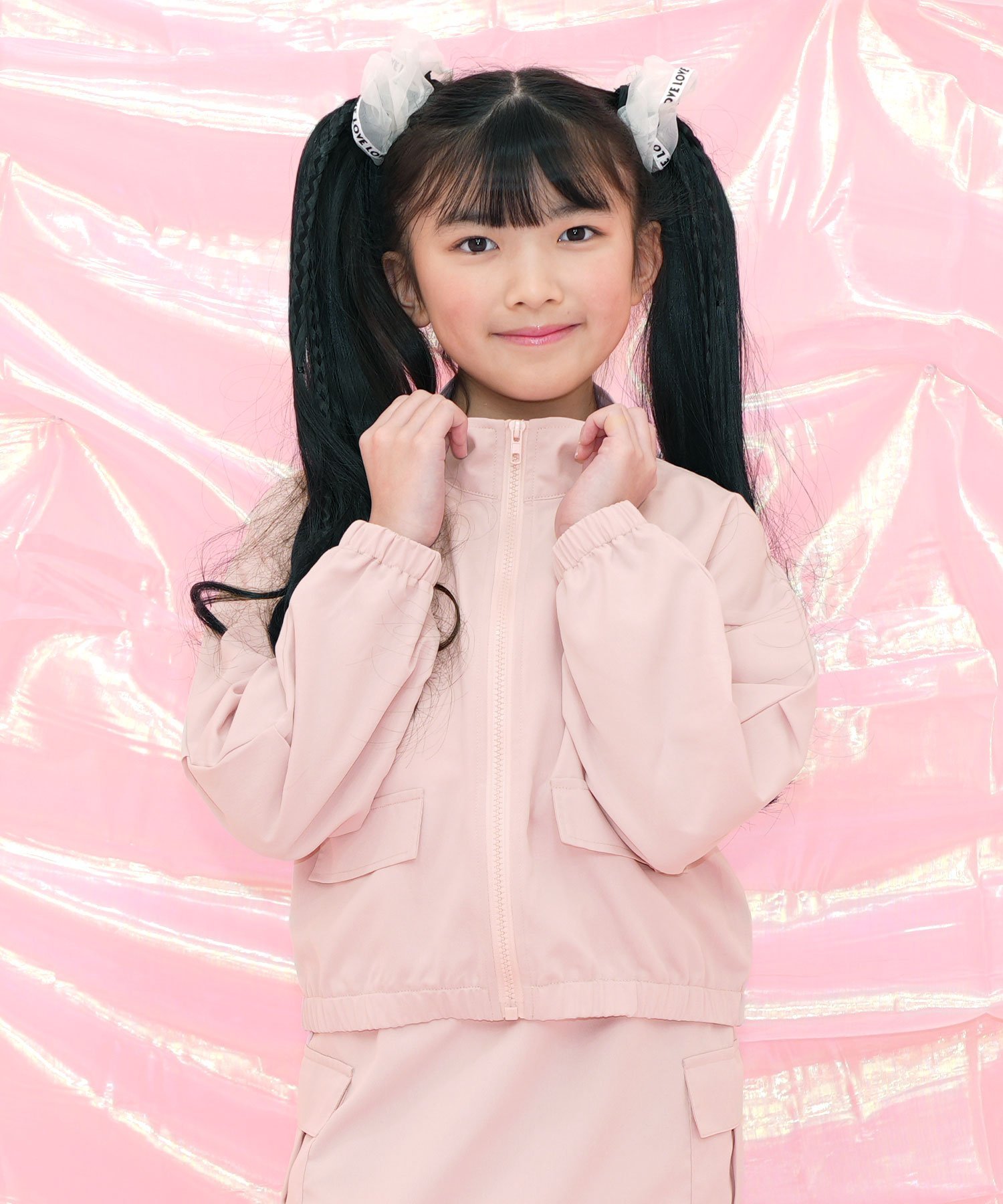 子供服 Bee ライトアウター ジップアップ 子供服 キッズ 女の子 男の子 Bee カンコクコドモフク ビー ジャケット・アウター ブルゾン・ジャンパー ホワイト ブラック パープル ピンク