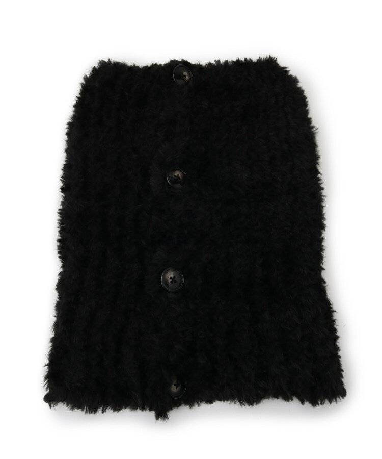【SALE／50%OFF】OberTashe ボタン付シャギー2WAYスヌード エスペランサ ファッション雑貨 マフラー・ストール・ネックウォーマー ブラック ホワイト