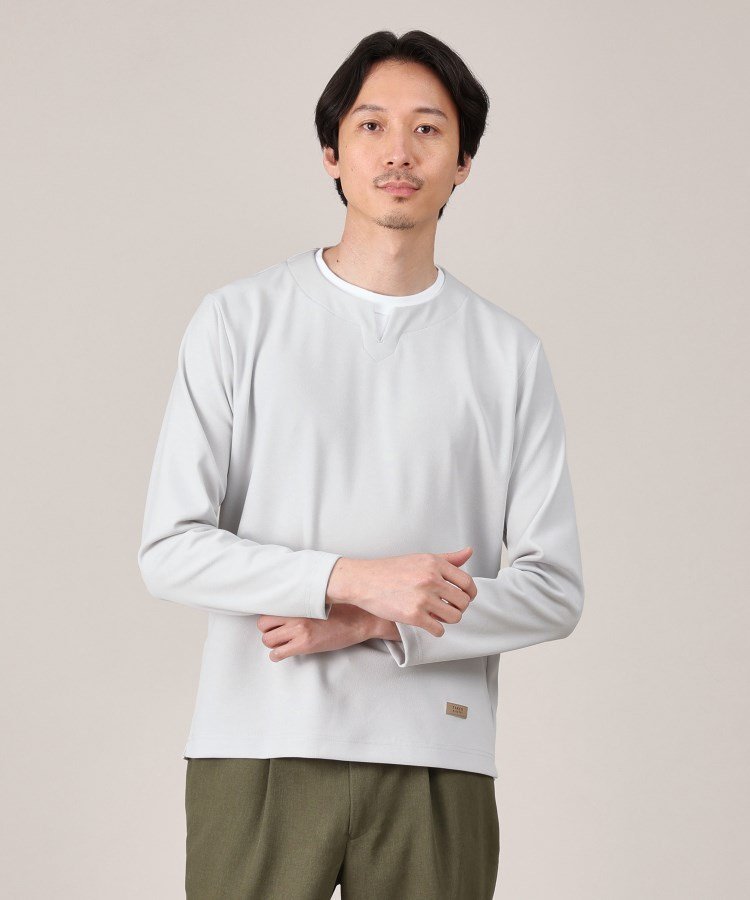 【SALE／50%OFF】TAKEO KIKUCHI 【Made in JAPAN】フェイクレイヤード キーネック カットソー タケオキクチ トップス カットソー・Tシャツ ブルー【送料無料】